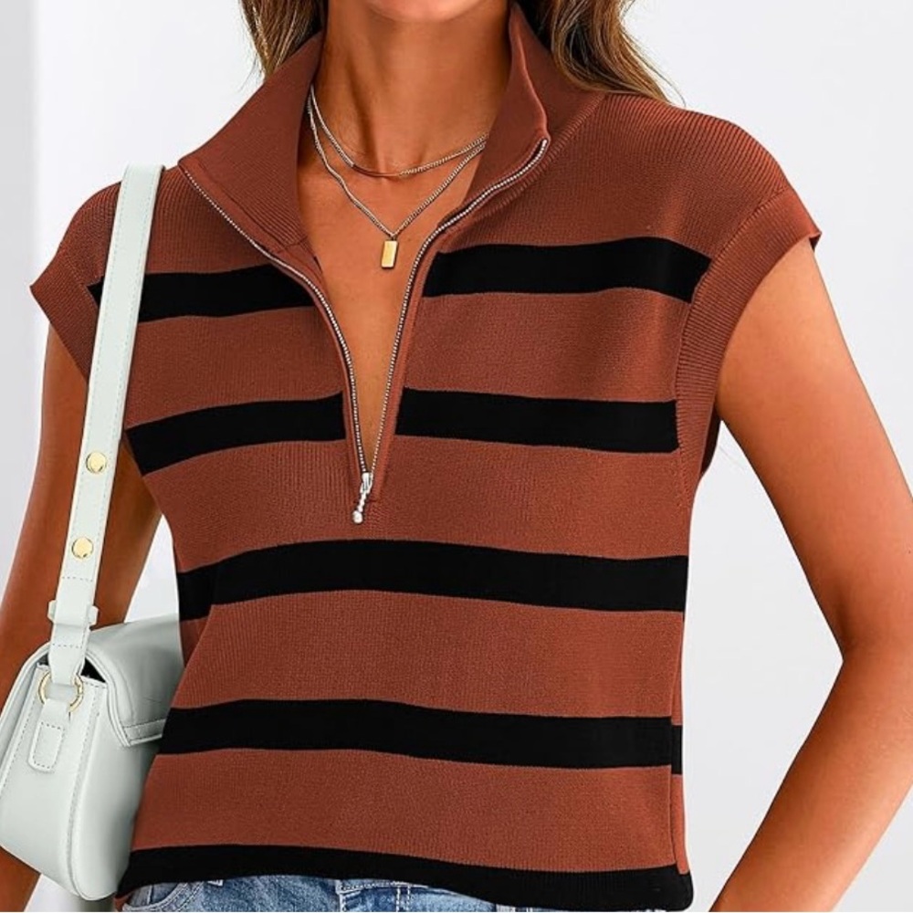 Women's PrettyGarden Half -Zip Sweater Vest. Size M